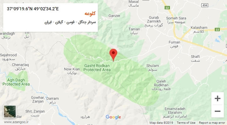 روستای کلوعه بر روی نقشه