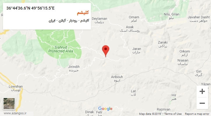 روستای کلیشم بر روی نقشه
