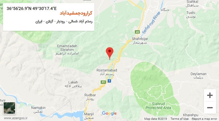 روستای کرارودجمشیدآباد بر روی نقشه