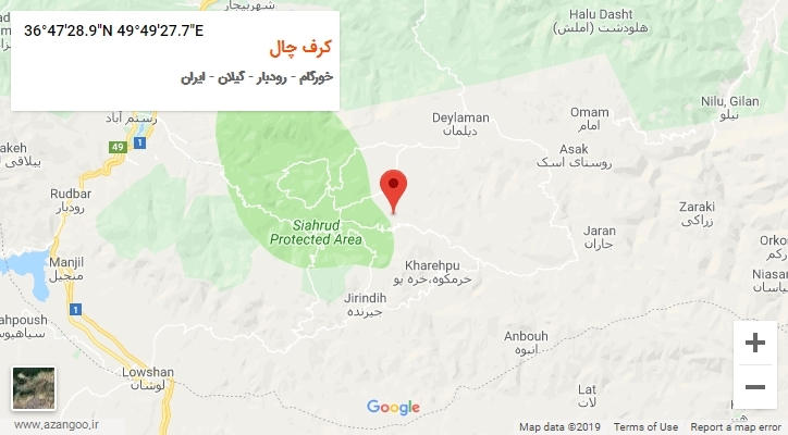 روستای کرف چال بر روی نقشه