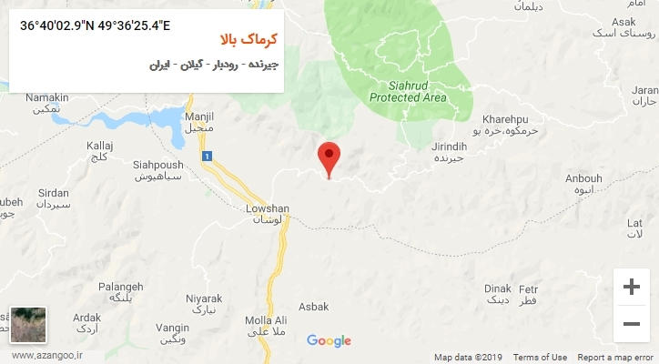 روستای کرماک بالا بر روی نقشه