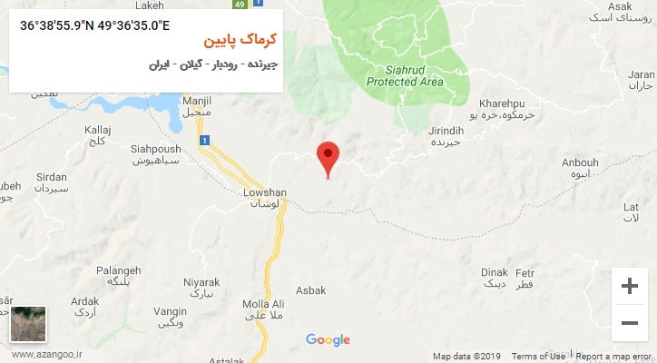 روستای کرماک پایین بر روی نقشه