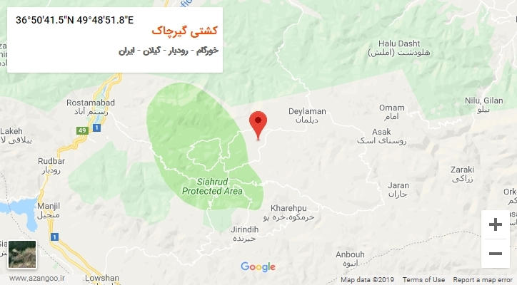 روستای کشتی گیرچاک بر روی نقشه