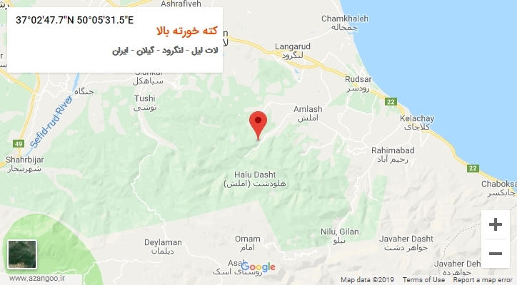 روستای کته خورته بالا بر روی نقشه
