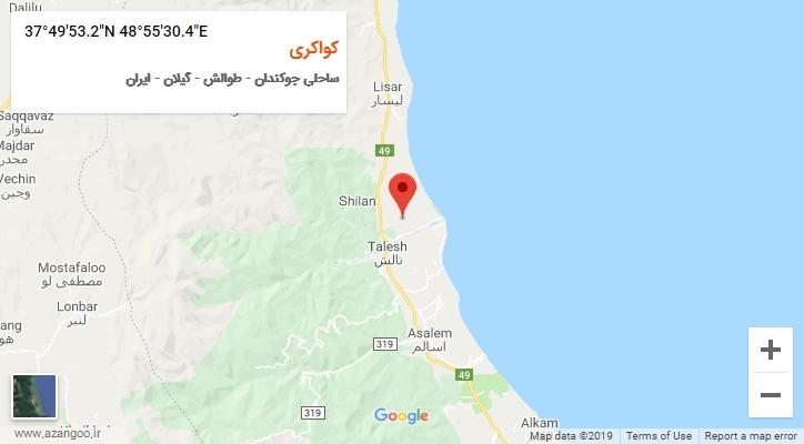 روستای کواکری بر روی نقشه