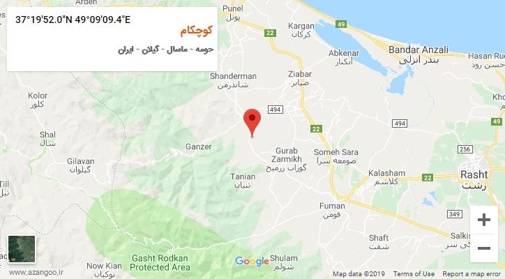 روستای کوچکام بر روی نقشه