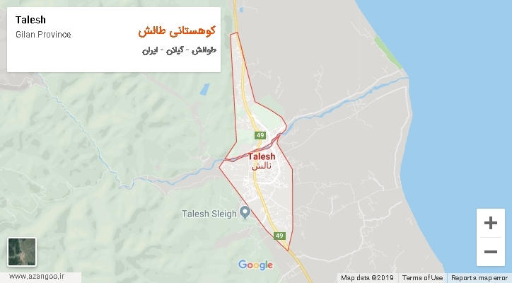 دهستان کوهستانی طالش بر روی نقشه