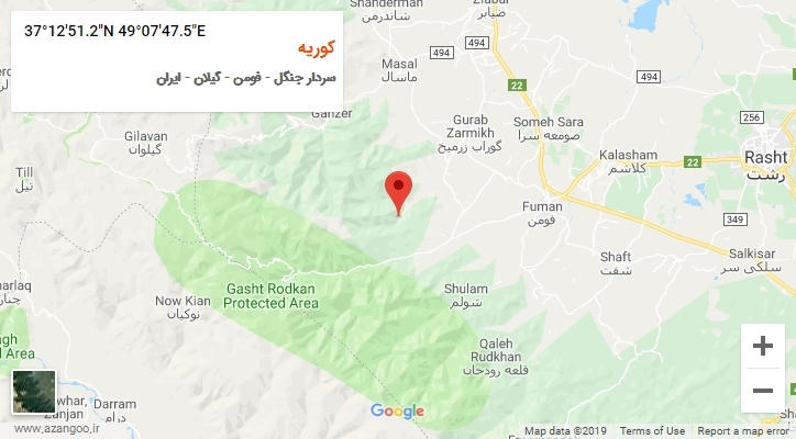 روستای کوریه بر روی نقشه