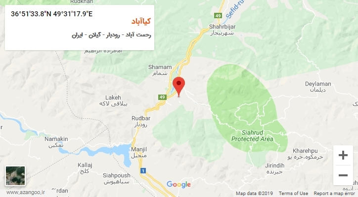 روستای کیاآباد بر روی نقشه