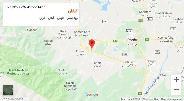 روستای کیابان بر روی نقشه