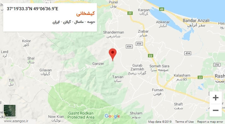 روستای کیشخانی بر روی نقشه