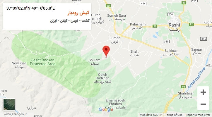 روستای کیش رودبار بر روی نقشه