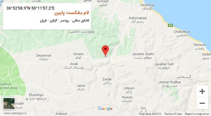 روستای لام بشکست پایین بر روی نقشه