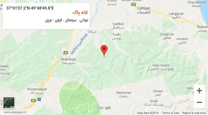 روستای لانه پاک بر روی نقشه