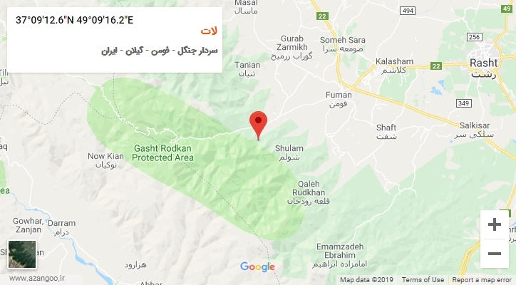 روستای لات بر روی نقشه