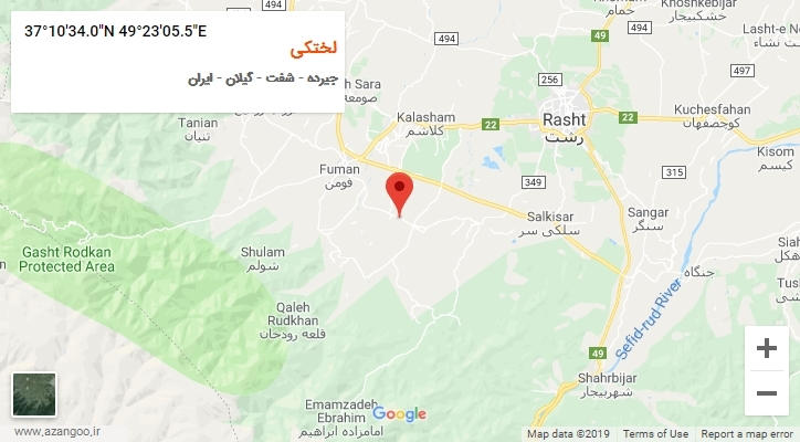 روستای لختکی بر روی نقشه