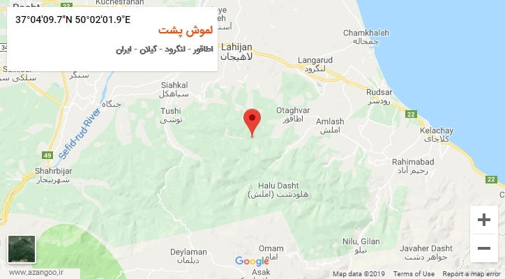 روستای لموش پشت بر روی نقشه