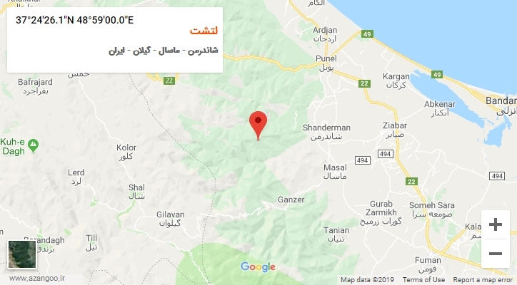 روستای لتشت بر روی نقشه