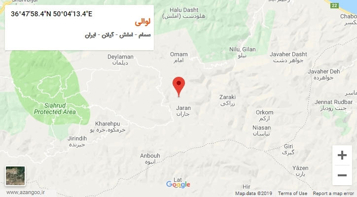روستای لوالی بر روی نقشه
