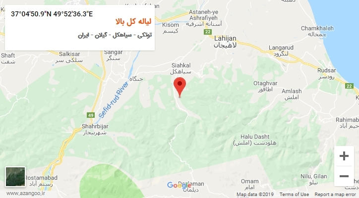 روستای لیاله کل بالا بر روی نقشه