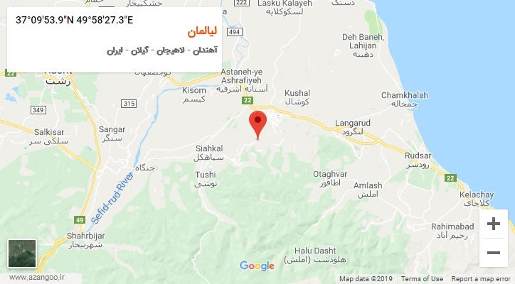 روستای لیالمان بر روی نقشه