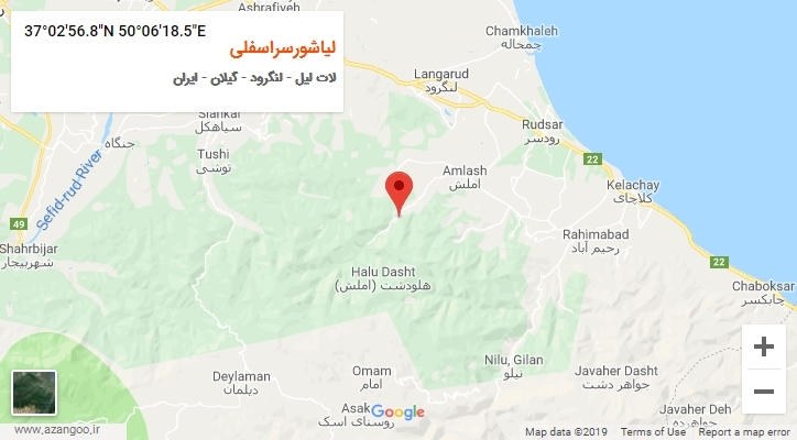 روستای لیاشورسراسفلی بر روی نقشه