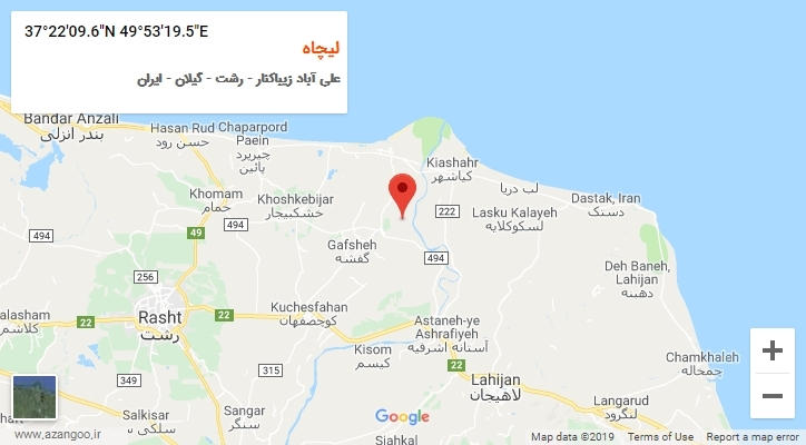 روستای لیچاه بر روی نقشه