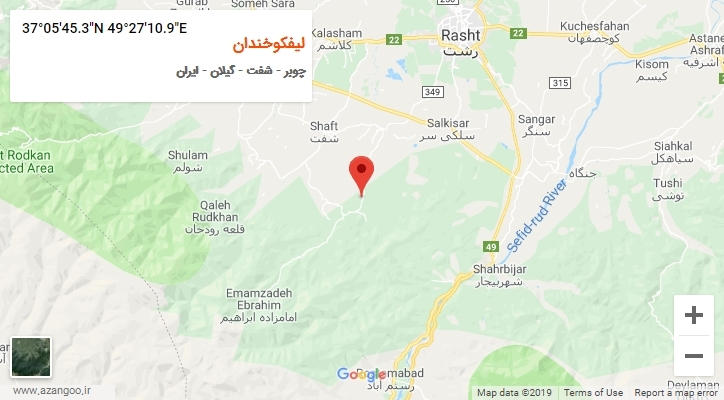 روستای لیفکوخندان بر روی نقشه