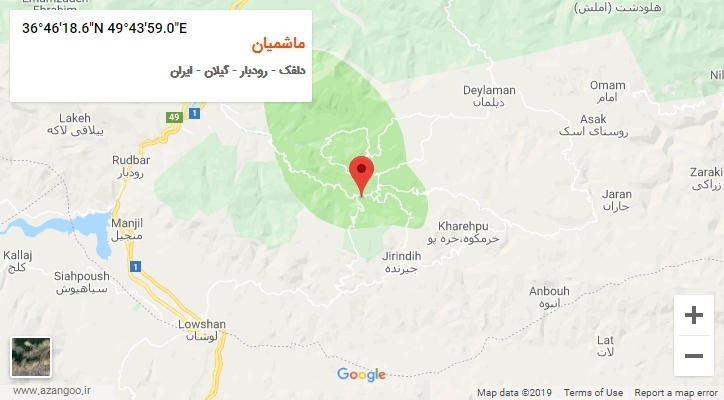 روستای ماشمیان بر روی نقشه