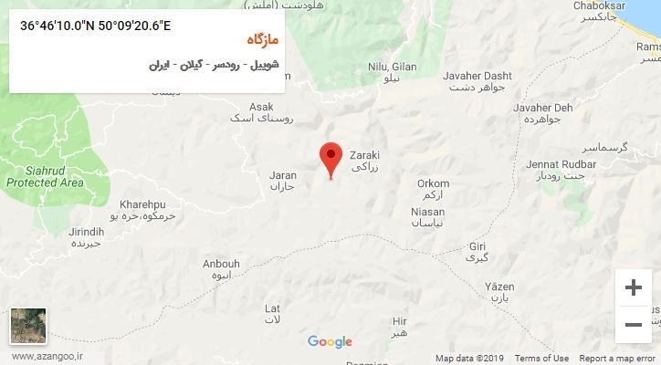 روستای مازگاه بر روی نقشه