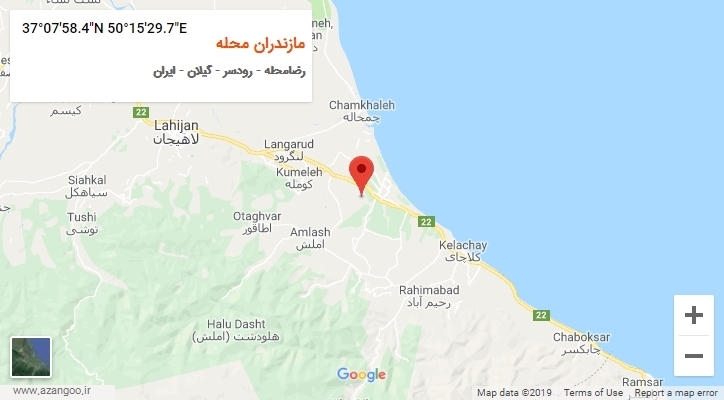 روستای مازندران محله بر روی نقشه