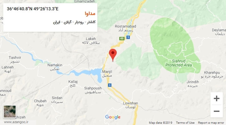 روستای مداوا بر روی نقشه