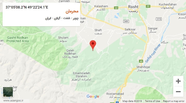 روستای محرمان بر روی نقشه