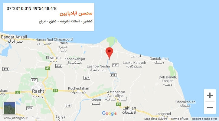 روستای محسن آبادپایین بر روی نقشه