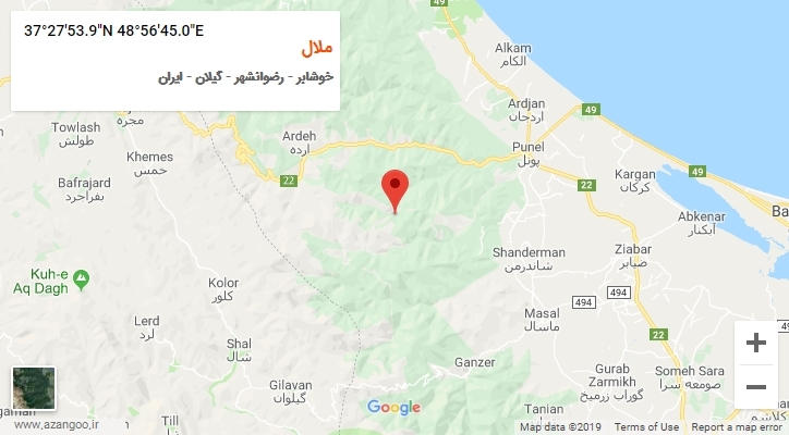 روستای ملال بر روی نقشه