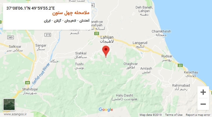 روستای ملامحله چهل ستون بر روی نقشه