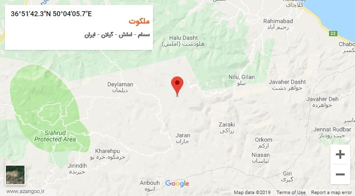 روستای ملکوت بر روی نقشه