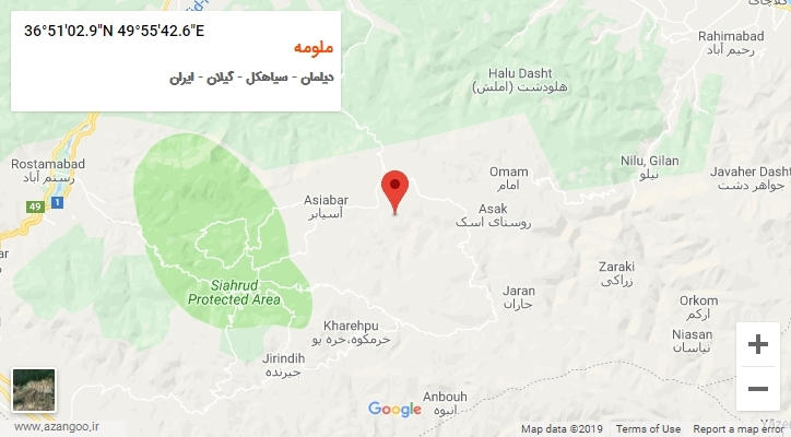 روستای ملومه بر روی نقشه