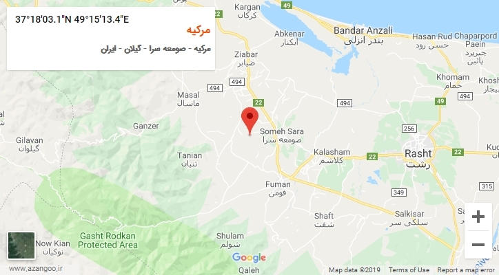 روستای مرکیه بر روی نقشه