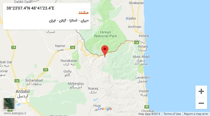 روستای مشند بر روی نقشه