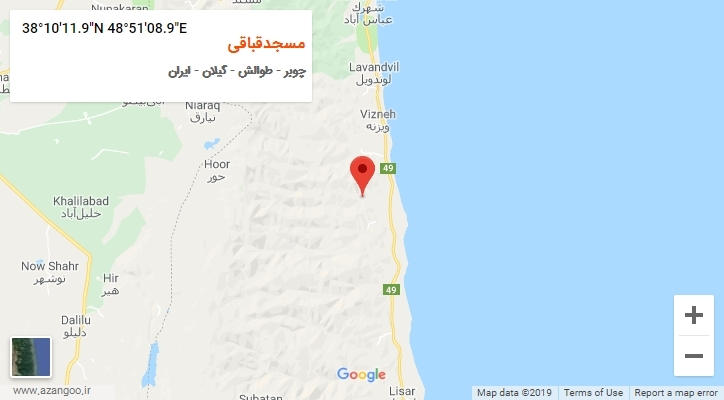 روستای مسجدقباقی بر روی نقشه