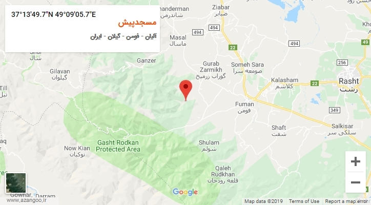 روستای مسجدپیش بر روی نقشه