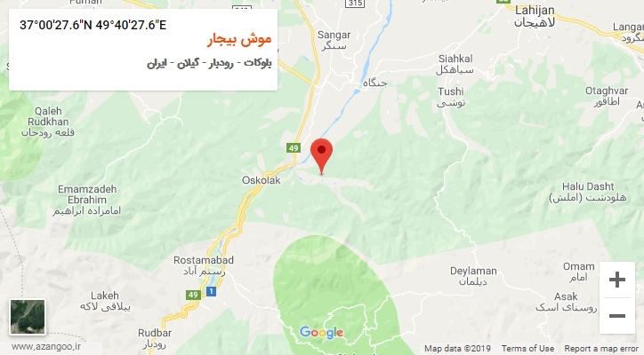 روستای موش بیجار بر روی نقشه