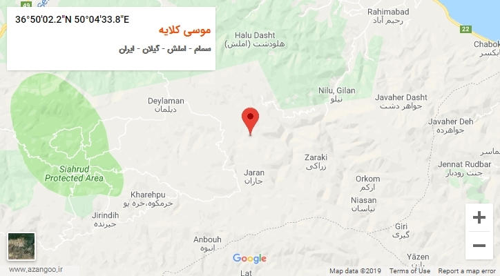 روستای موسی کلایه بر روی نقشه