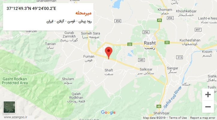 روستای میرمحله بر روی نقشه