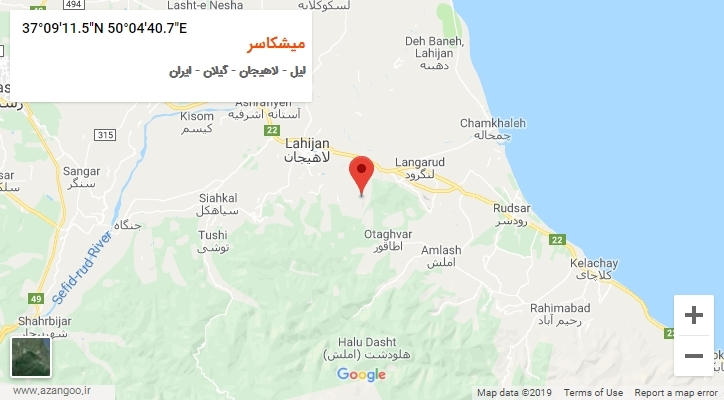 روستای میشکاسر بر روی نقشه