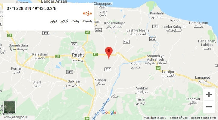 روستای مژده بر روی نقشه