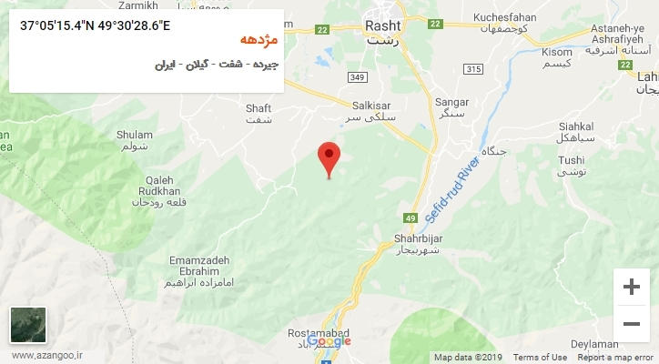 روستای مژدهه بر روی نقشه