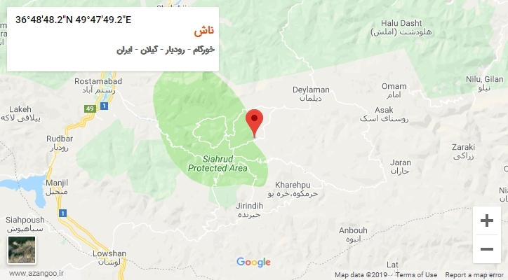 روستای ناش بر روی نقشه