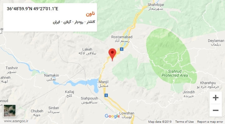 روستای ناون بر روی نقشه